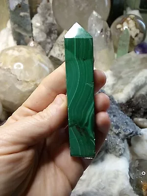 Malachite Gemstone Crystal Specimen Tower Obelisk 4 Sided 55 +G.  #1365 • $45