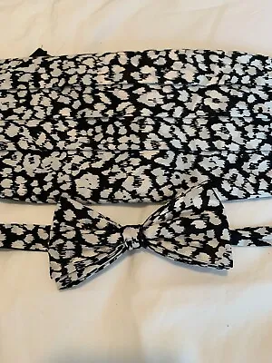 Cummerbund & Bow Tie Set Vintage Black & White Adjustable Vintage • $28