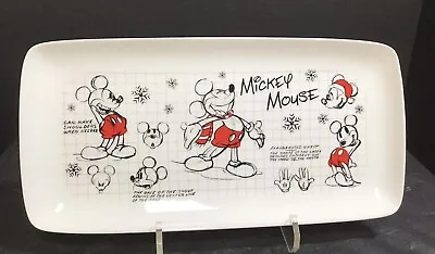 Disney Parks Mickey Mouse Sketchbook Christmas Platter Serving Tray 13.5 X 6.75 • $17.46