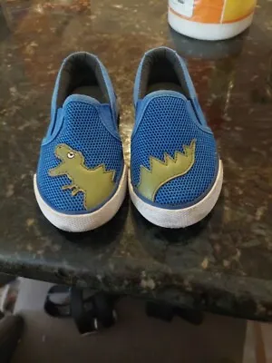 Cat & Jack Boys Blue Mesh Dinosaur Shoes Size 6 • $3