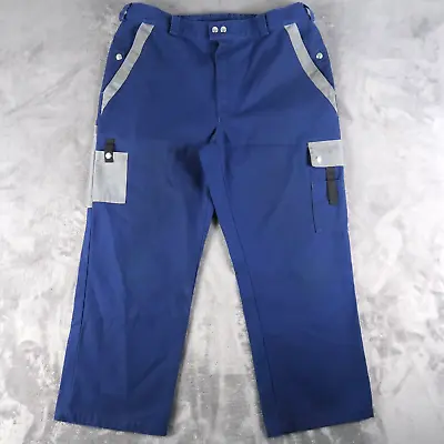 Vintage Spilag Mens 34x26 Blue Mechanic Cargo Pants Multi Pockets Riri Zipper • $20.20