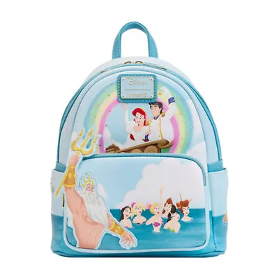 Loungefly Disney Mini Backpack Little Mermaid Tritons New Official Blue • $55.90