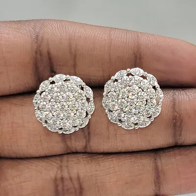 HSN Sterling Round And Marquise Simulated Diamond Stud Earrings Pre-owned Jewelr • $1.25