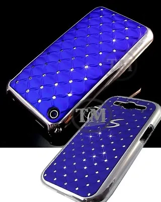 Hard Back Case Cover Diamond Gem Stone Chrome Edge Bling For Apple Samsung Sony • £3.25