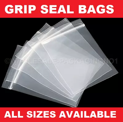 Grip Seal Bags Self Resealable Clear Polythene Poly Plastic Zip Lock Baggies  • £56.95