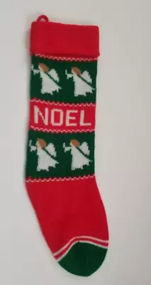 Vintage Noel And Angels Knit Christmas Stocking • $9.29