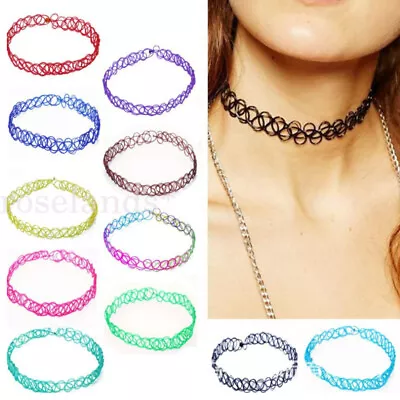 12Pcs Fashion Black Stretch Choker Necklace Elastic Chocker For Women's Ladies • $6.39