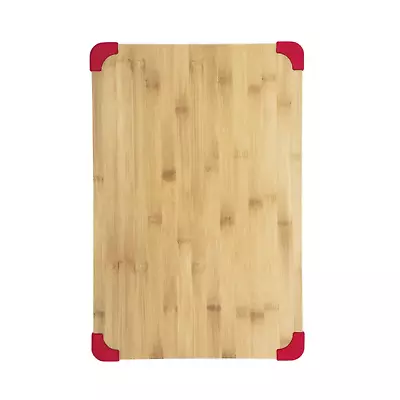 Farberware 5292802 12X18 Inch Thick Bamboo Wood Cutting Board With Non-Slip Red • $13