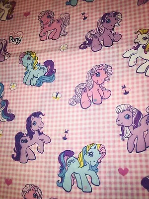 Hasbro My Little Pony Pink Gingham 2004 Fabric OOP HTF RARE • $25