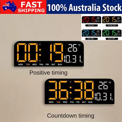 Digital Large Big Jumbo LED Wall Desk Clock Display With Calendar Temperature AU • $26.99