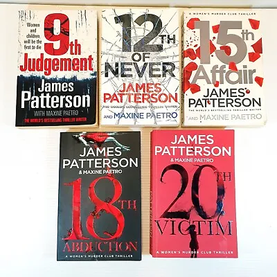 5 X Women's Murder Club Books By James Patterson PB Thriller Large PB Bundle • $38.99