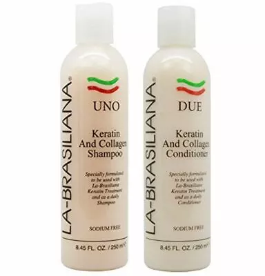 La Brasiliana Uno Keratin Collagen Shampoo & Due Conditioner 250ml / 8.45 Fl Oz • $39.95