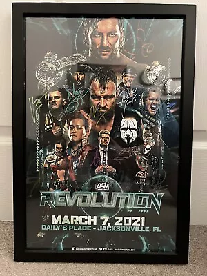 AEW Revolution 2021 Signed Event Poster 12x18 Auto Cody MJF Omega Jericho Sting • $799.99