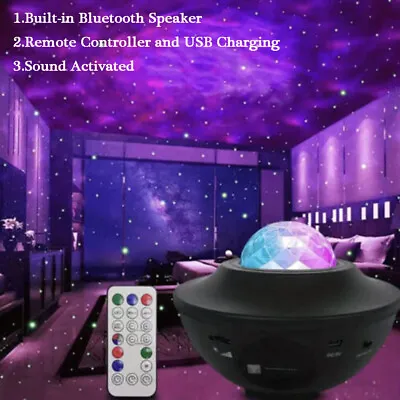 £11.99 • Buy Galaxy Projector Night Light Starry Star Moon Bluetooth Music Lamp W/ Remote