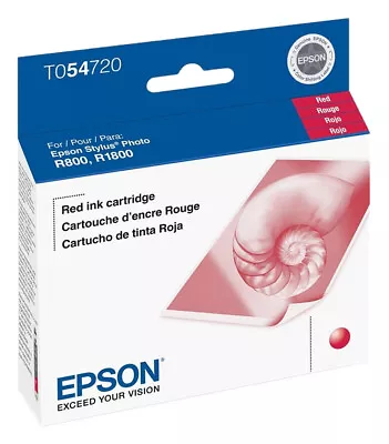 Genuine Epson 54 T0547 Red Ink Cartridge For Stylus Photo R800 R1800 • $5.99