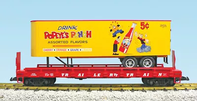 USA Trains R17039 G Popeye's Punch Piggyback Flat Car With Trailer • $81.89