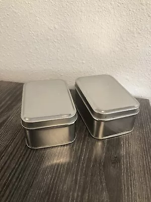 Small Metal Tin Stash Box/Sealed Ash Tray  *2 Pack With Silver Lid* • $5.49