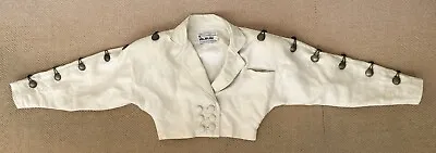 K. Milburn Women's Linen & Leather Cropped/Bolero Jacket-small • $66
