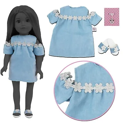 Chad Valley Designafriend Shopping Day Dress Shoes Outfit For 18in/46cm DAF Doll • £14.95