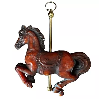 CROWNING TOUCH Merry Go Round Playful Wooden Horse Wall Hang • $16