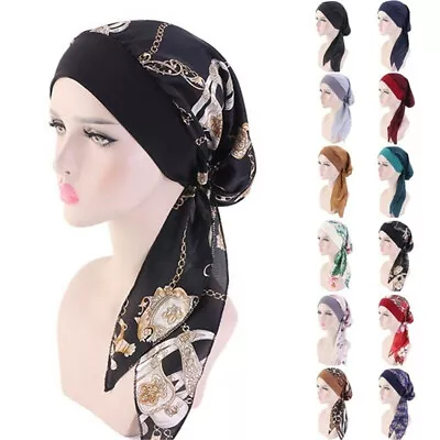 Women Cancer Head Scarf Chemo Hair Loss Hat Turban Pre-Tied Headwear Bandana UK • £6.55