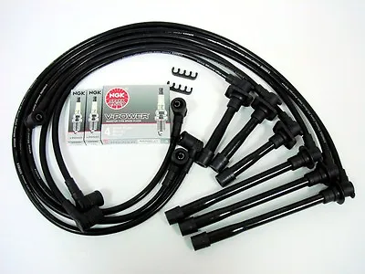 Vms 93-97 Mazda Mx6 V6 10.2 10.2mm Spark Plug Wires Set Ngk V-power Plugs Black • $65.88