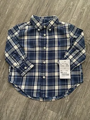 Boys Ralph Lauren Checked Shirt BNWT Blue 12 Months  • £15