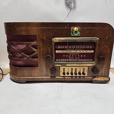 1936 - 1939 Broadcast Trutone 8 Tube Radio Model D711 Supreme Wood Cabinet Works • $448.90