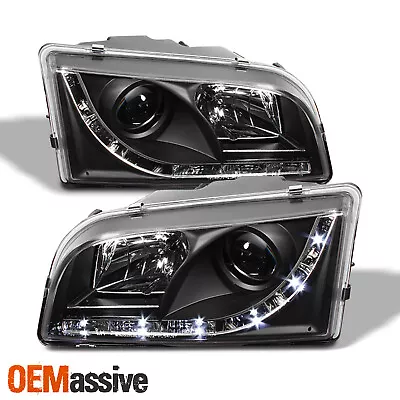 For 00-03 Volvo S40 V40 LED Strip DRL Clear Projector Headlights - Black Housing • $268.96