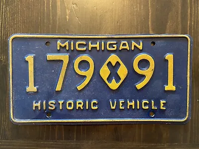 179 X 91 Vintage MICHIGAN HISTORIC VEHICLE License Plate Chevrolet Ford • $18