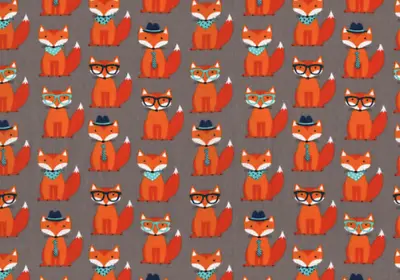 Fabric Orange Fox Foxes On Gray Eyeglasses Novelty Fun I Spy 100% Cotton BTY NEW • $13.99