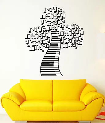 Vinyl Wall Decal Piano Keys Pianoforte Notes Tree Music Style Stickers (1664ig) • £67.48