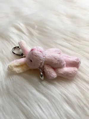 Bunny Rabbit Keychain Bag Charm Heart Ring Pink Handmade Easter • $14.99