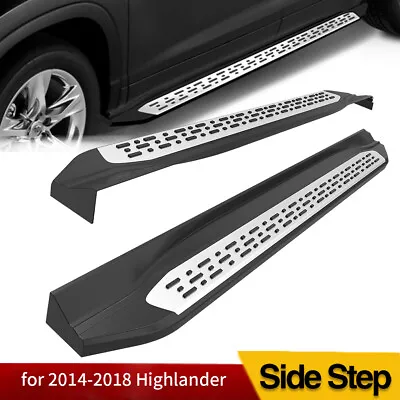 For 2014-2019 Toyota Highlander Aluminum Running Board Side Step Nerf Bar Pair • $104.31