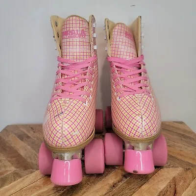 Impala Quad Roller Skates Plaid Pink Yellow Womens Size 7 • $32