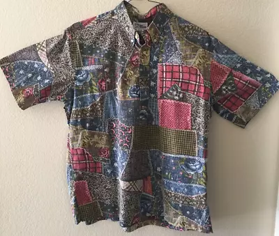 Vintage Reyn Spooner Men’s Shirt Patch Work Style Quilt Hawaiian Shirt XL • $49.99