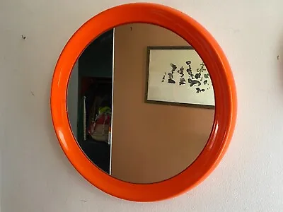 $240 • Buy Vintage Mirror Space Age Mid Century Plastic Design Wall Atomic Pop Art Orange