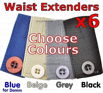£6.95 • Buy Waist Band Extender Elastic Expander Button Maternity Trousers Jeans Skirt UK