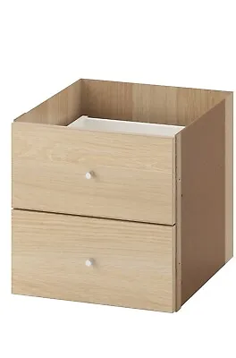 IKEA Wooden Insert With 2 Drawers For Kallax Shelving Unit Cube Shape 33x33 Cm • £36.89