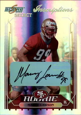 2006 Select Inscriptions 49ers Football Card #400 Manny Lawson/50 Auto/50 • $14