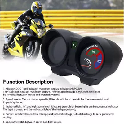 Motorcycle Odometer Speedometer Tachometer Speedo Meter LED For Honda CG150 • $41.02