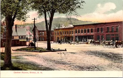 Central Square BRISTOL New Hampshire Postcard - G.W. Morris • $8