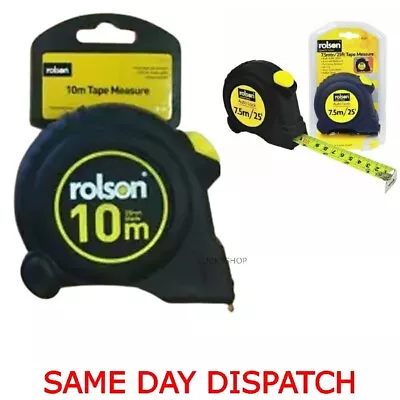 Rolson 10m/7.5 Tape Measure Broad Buddy Measuring Tape 25mm Wide Blade Auto Lock • £14.99