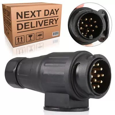 13 Pin 12V Trailer Plug Caravans Socket Plug Electrical Tow Towing Connector UK • £6.25