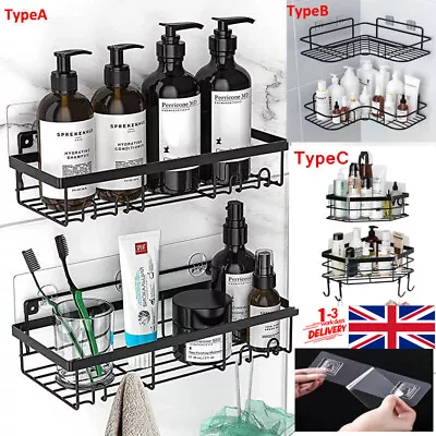 £11.99 • Buy 2X Bathroom Shelves Wall Storage Holder Shower Caddy Kitchen Tidy Organizer Rack