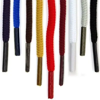ROUND Coloured Shoe Laces Football Boots Trainers Hiking  9 COLOURS  4 LENGTHS • £2.79