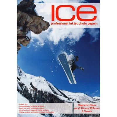 £2.49 • Buy MAGNETIC BACKED Inkjet Printing Photo Paper - A4 GLOSS - ICE - 690gsm - Deals