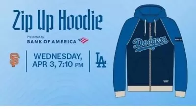 2024 Los Angeles LA Dodgers Zip Up Hoodie Sweatshirt 4/3/24 SGA New Extra Large • $55.99