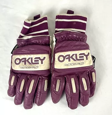 Vintage Oakley Factory Pilot Gloves Sz XS Black Leather GORE TEX Insulated • $35