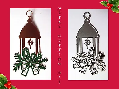£3 • Buy Christmas Lantern Metal Cutting Die Holly Bow Candy Cane Crafts Card Making UK